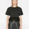 Cropped Feather Tee -- Noir -Elegant Wear Store LWTS2014 NOIR FRSU23EC WOMENS DAY 03 1147HR