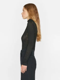 Mesh Lace Turtleneck -- Noir -Elegant Wear Store LWTS2059 NOIR 1142