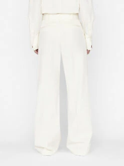 Relaxed Cotton Trouser -- Bone -Elegant Wear Store LWWB0844 BONE FRSP23EC II WOMENS DAY 03 0055HR