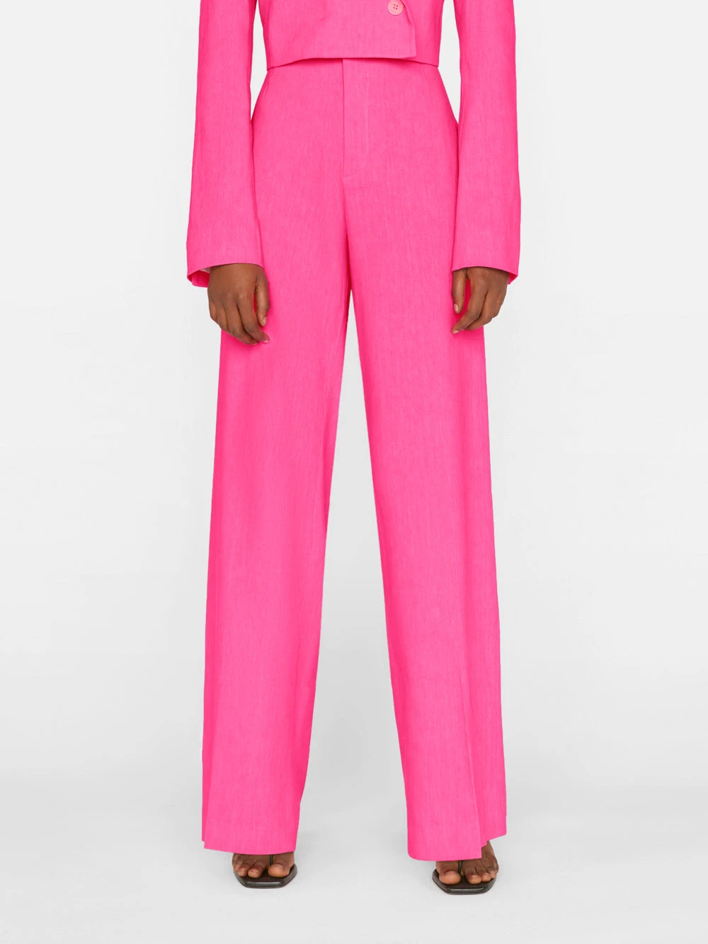 High Rise Wide Leg Trouser -- Flamingo 3 High Rise Wide Leg Trouser -- Flamingo