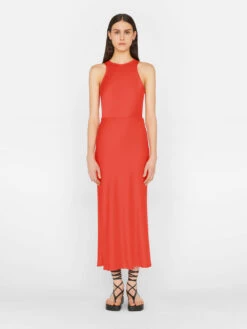 Bias Midi Skirt -- Red Orange -Elegant Wear Store LWWB0873 RED ORANGE FRSU23EC II WOMENS DAY 02 0607HR