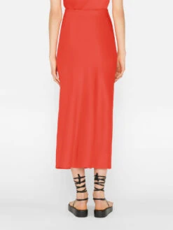 Bias Midi Skirt -- Red Orange -Elegant Wear Store LWWB0873 RED ORANGE FRSU23EC II WOMENS DAY 02 0632HR
