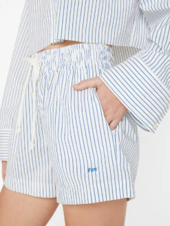 Drawstring Lounge Short -- Cobalt Multi -Elegant Wear Store LWWB0885 COBALT MULTI FRSU23EC WOMENS DAY 03 0455HR