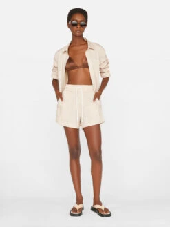 Drawstring Lounge Short -- Sand Multi -Elegant Wear Store LWWB0885 SAND MULTI FRSU23EC WOMENS DAY 04 1458HR