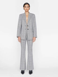 Le High Flare Trouser -- Noir Multi -Elegant Wear Store LWWB0918 NOIR MULTI 1462