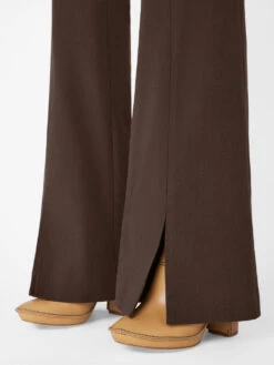 Le High Flare Split Trouser -- Espresso -Elegant Wear Store LWWB0920 ESPRESSO 0611