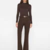 Le High Flare Split Trouser -- Espresso