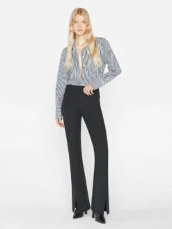 Le High Flare Split Trouser -- Noir -Elegant Wear Store LWWB0920 NOIR 0240