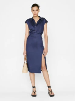 Sleeveless Twist Dress -- Navy -Elegant Wear Store LWWD0628 NAVY FRSP23EC II WOMENS DAY 02 0010HR