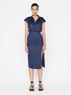 Sleeveless Twist Dress -- Navy -Elegant Wear Store LWWD0628 NAVY FRSP23EC II WOMENS DAY 02 0014HR