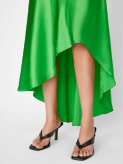 Draped Neck-Tie Halter Dress -- Bright Peridot -Elegant Wear Store LWWD0650 BRIGHTPERIDOT FRSP23EC II WOMENS DAY 03 0024HR