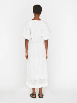 V-Neck Puff Sleeve Maxi Dress -- Blanc -Elegant Wear Store LWWD0689 BLANC FRSU23EC WOMENS DAY 04 0848HR