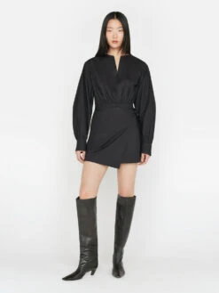 Wrap Mini Dress -- Noir 17 Wrap Mini Dress -- Noir -Elegant Wear Store LWWD0696 NOIR FRSU23EC II WOMENS DAY 01 0295HR1