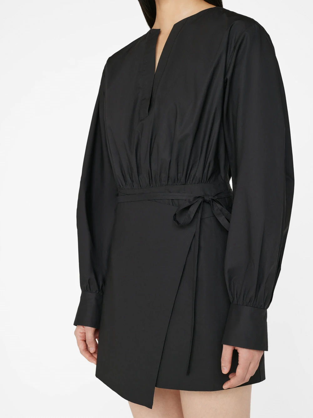 Wrap Mini Dress -- Noir 5 Wrap Mini Dress -- Noir - Image 3