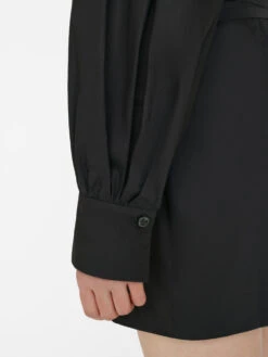 Wrap Mini Dress -- Noir 14 Wrap Mini Dress -- Noir -Elegant Wear Store LWWD0696 NOIR FRSU23EC II WOMENS DAY 01 0337HR1