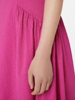 Puff Sleeve Dress -- Fuchsia -Elegant Wear Store LWWD0702 FUCHSIA FRSU23EC II WOMENS DAY 01 1395HR