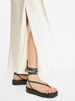 Pleated Cami Dress -- Bone -Elegant Wear Store LWWD0704 BONE FRSU23EC WOMENS DAY 03 0548HR