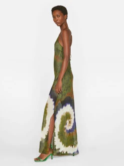 Sheer Tie Dye Cami Dress -- Fatigue Multi -Elegant Wear Store LWWD0711 FATIGUE MULTI FRSU23EC WOMENS DAY 05 1083HR