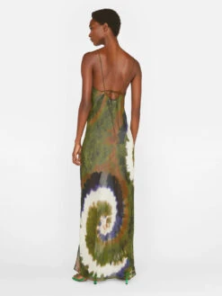 Sheer Tie Dye Cami Dress -- Fatigue Multi -Elegant Wear Store LWWD0711 FATIGUE MULTI FRSU23EC WOMENS DAY 05 1088HR