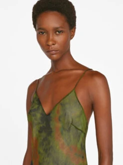 Sheer Tie Dye Cami Dress -- Fatigue Multi -Elegant Wear Store LWWD0711 FATIGUE MULTI FRSU23EC WOMENS DAY 05 1095HR