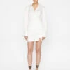 Long Sleeve Twist Mini Dress -- Off White -Elegant Wear Store LWWD0713 OFFWHITE FRSP23EC II WOMENS DAY 02 0005HR