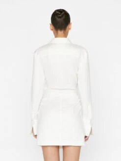 Long Sleeve Twist Mini Dress -- Off White -Elegant Wear Store LWWD0713 OFFWHITE FRSP23EC II WOMENS DAY 02 0021HR