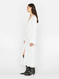 Tie Front Bell Sleeve Dress -- Off White -Elegant Wear Store LWWD0719 OFF WHITE FRSU23EC II WOMENS DAY 02 0168HR