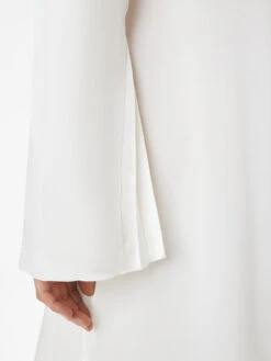 Tie Front Bell Sleeve Dress -- Off White -Elegant Wear Store LWWD0719 OFF WHITE FRSU23EC II WOMENS DAY 02 0185HR
