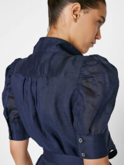 Gillian Midi Dress -- Navy -Elegant Wear Store LWWD0751 NAVY FRSP23EC II WOMENS DAY 02 0034HR