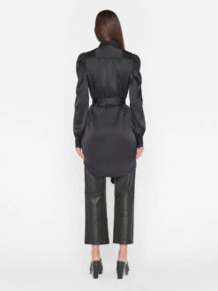 Gillian Long Sleeve Mini Dress -- Noir -Elegant Wear Store LWWD0753 NOIR 1062