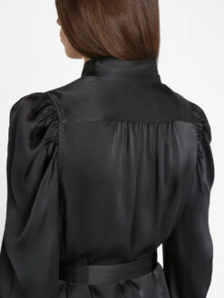 Gillian Long Sleeve Mini Dress -- Noir -Elegant Wear Store LWWD0753 NOIR 1068