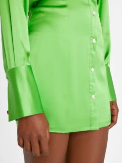 Strong Shoulder Mini Dress -- Bright Peridot -Elegant Wear Store LWWD2708 BRIGHT PERIDOT FRSU23EC WOMENS DAY 04 0584HR