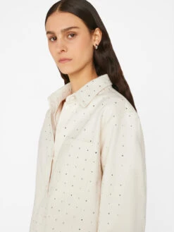 Oversized Rhinestone Shirt -- Bone -Elegant Wear Store ORST728 BONE FRSU23EC II WOMENS DAY 02 0204HR