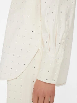 Oversized Rhinestone Shirt -- Bone -Elegant Wear Store ORST728 BONE FRSU23EC II WOMENS DAY 02 0207HR