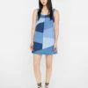 Patchwork Micro Flare Denim Dress -- Blue Compilation -Elegant Wear Store PMFDDR727 BLUE COMPILATION FRSU23EC II WOMENS DAY 01 0132HR