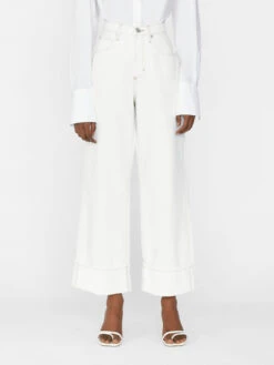 Rolled High Rise Wide Leg -- Ecru