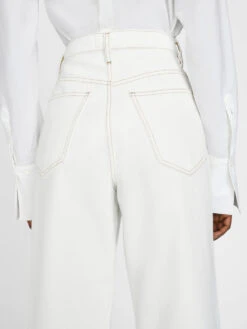 Rolled High Rise Wide Leg -- Ecru -Elegant Wear Store RHRWL728 ECRU FRSP23EC WOMENS DAY 01 0018HR