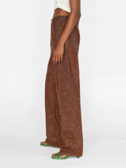 Crystal Slouchy Straight Leg Jean -- Chocolate Brown -Elegant Wear Store SSSTL728 CHOCOLATE BROWN FRSU23EC WOMENS DAY 05 0916HR