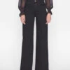 Tailored Wide Leg -- Film Noir -Elegant Wear Store TWL142 FILM NOIR 0870
