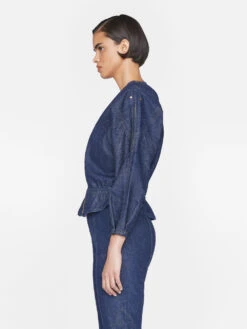 Slouchy Zip Up Jacket -- Rinse -Elegant Wear Store WF23DJA005 RINSE 1287