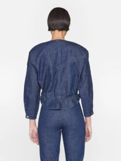 Slouchy Zip Up Jacket -- Rinse -Elegant Wear Store WF23DJA005 RINSE 1297