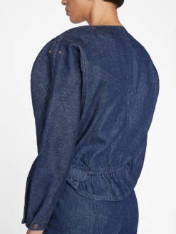 Slouchy Zip Up Jacket -- Rinse -Elegant Wear Store WF23DJA005 RINSE 1299